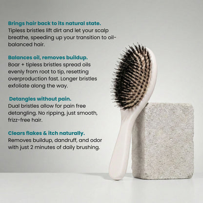 No Shampoo Hair Brush - White